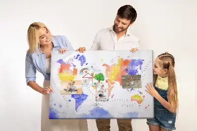Korkowa tablica Malowana mapa świata