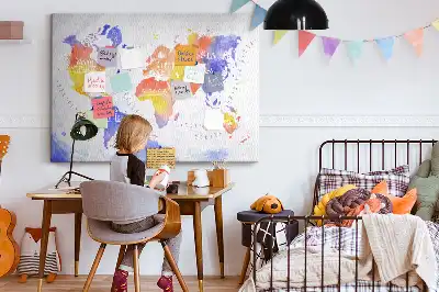 Korkowa tablica Malowana mapa świata