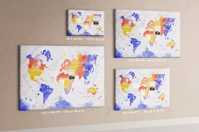 Korkowa tablica Malowana mapa świata