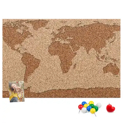 Tablica korkowa dla dzieci Mapa świata z korka
