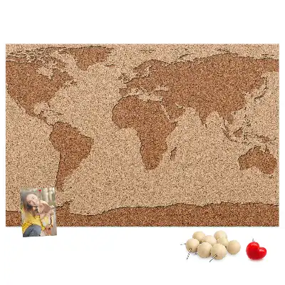 Tablica korkowa dla dzieci Mapa świata z korka