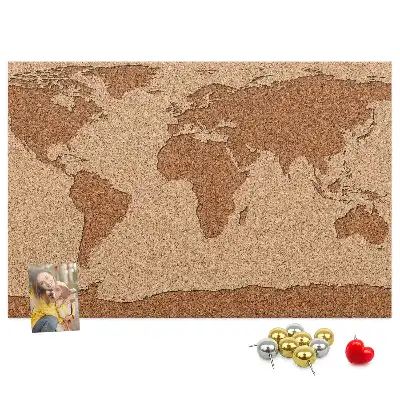 Tablica korkowa dla dzieci Mapa świata z korka