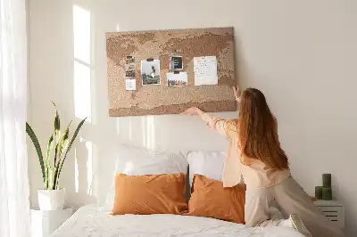 Tablica korkowa dla dzieci Mapa świata z korka