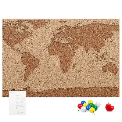 Tablica korkowa dla dzieci Mapa świata z korka