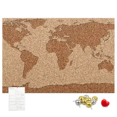 Tablica korkowa dla dzieci Mapa świata z korka