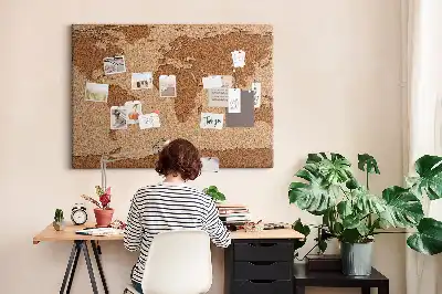 Tablica korkowa dla dzieci Mapa świata z korka