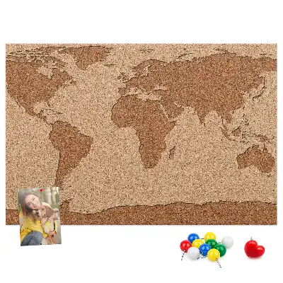 Tablica korkowa dla dzieci Mapa świata z korka