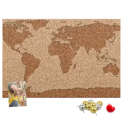 Tablica korkowa dla dzieci Mapa świata z korka