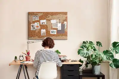Ozdobna tablica korkowa mapa struktura korka