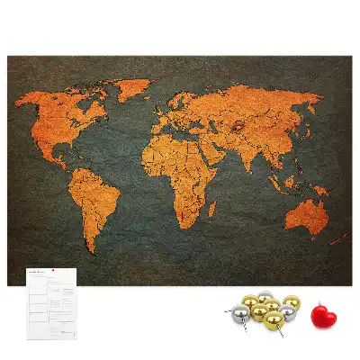 Ozdobna tablica korkowa Wielka mapa świata