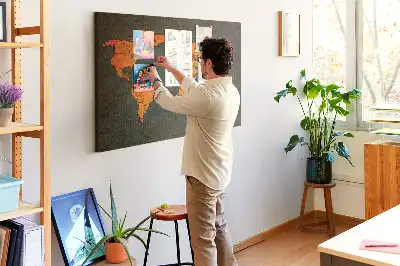 Ozdobna tablica korkowa Wielka mapa świata