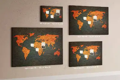 Ozdobna tablica korkowa Wielka mapa świata