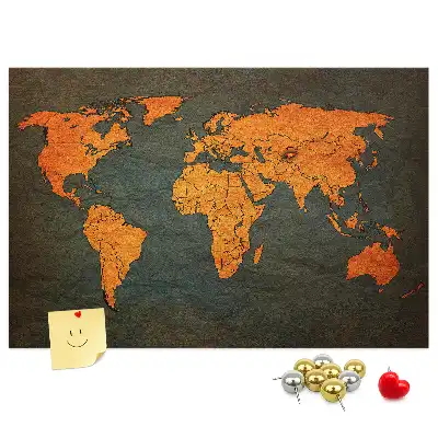 Ozdobna tablica korkowa Wielka mapa świata