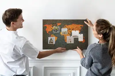 Ozdobna tablica korkowa Wielka mapa świata