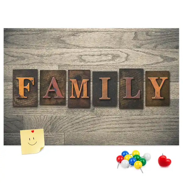 Korkowa tablica na ścianę Sentencja familijna