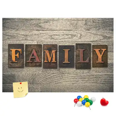Korkowa tablica na ścianę Sentencja familijna
