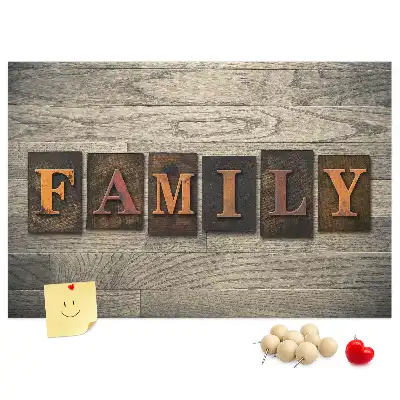 Korkowa tablica na ścianę Sentencja familijna