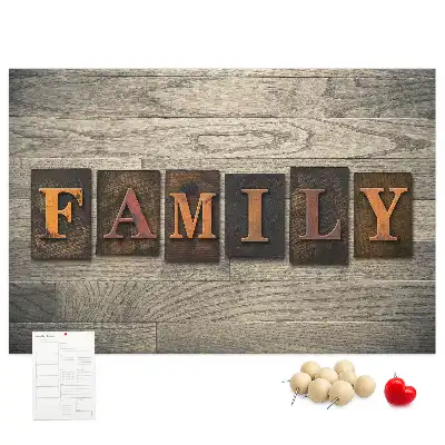 Korkowa tablica na ścianę Sentencja familijna