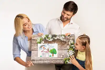 Tablica korkowa dla dzieci Kwiaty na drewnie