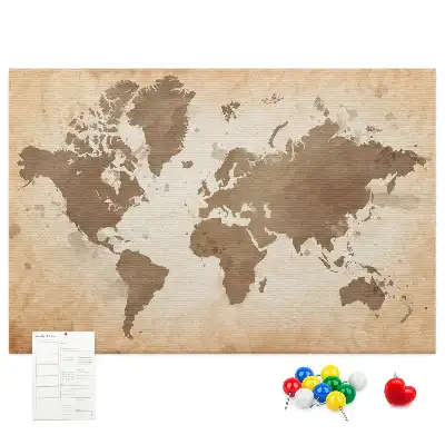 Tablica korkowa Namalowana mapa świata