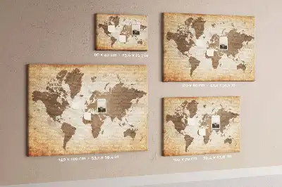 Tablica korkowa Namalowana mapa świata
