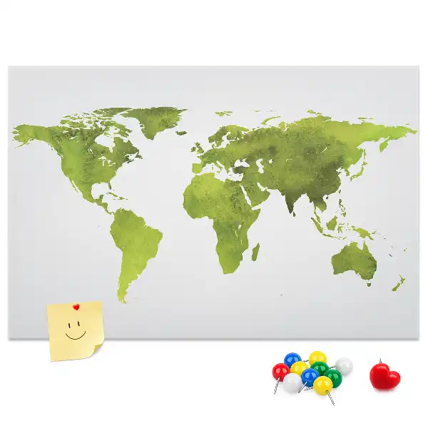 Tablica korkowa ozdobna Akwarele mapa świata