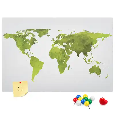 Ozdobna tablica korkowa Akwarele mapa świata