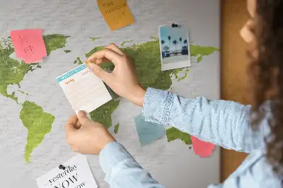 Tablica korkowa ozdobna Akwarele mapa świata