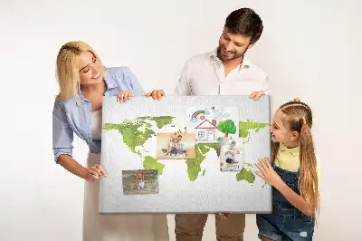 Tablica korkowa ozdobna Akwarele mapa świata
