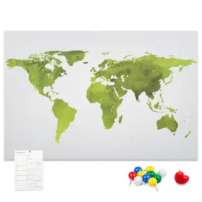 Tablica korkowa ozdobna Akwarele mapa świata