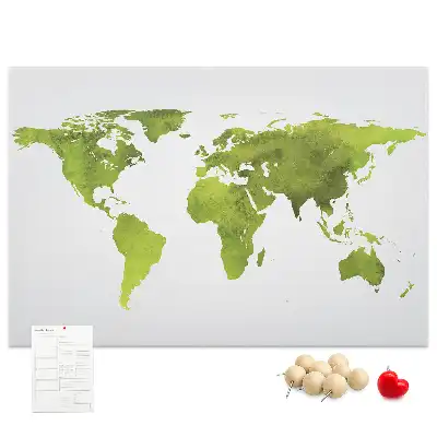 Tablica korkowa ozdobna Akwarele mapa świata