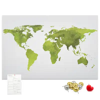Tablica korkowa ozdobna Akwarele mapa świata