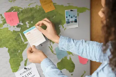 Tablica korkowa ozdobna Akwarele mapa świata