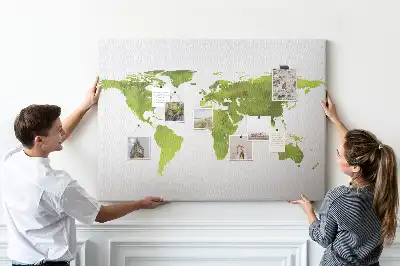Tablica korkowa ozdobna Akwarele mapa świata