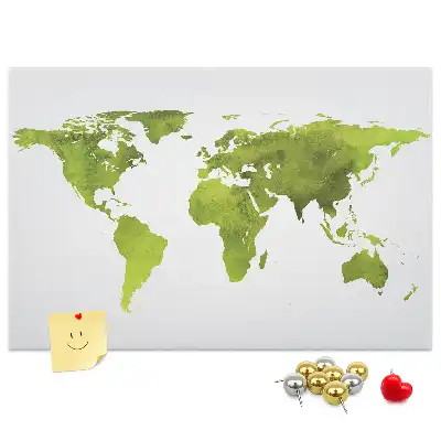 Tablica korkowa ozdobna Akwarele mapa świata