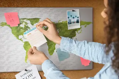 Tablica korkowa ozdobna Akwarele mapa świata