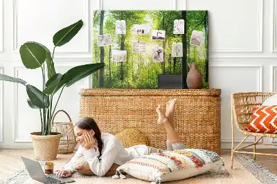 Tablica korkowa z motywem lasu i drzew Natura
