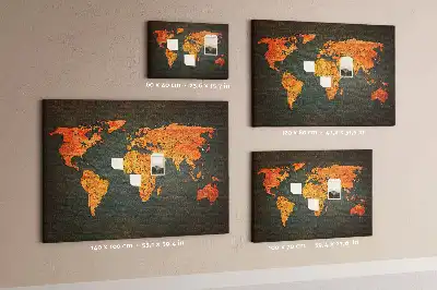 Ozdobna tablica korkowa z mapą świata