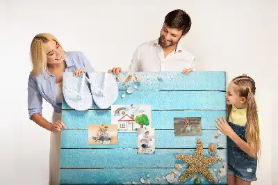 Tablica korkowa Muszle na drewnie