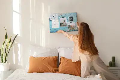 Tablica korkowa Muszle na drewnie