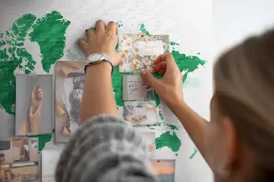 Tablica korkowa ozdobna Zielona mapa świata