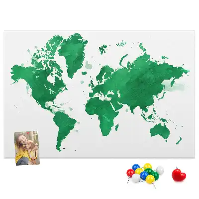 Tablica korkowa ozdobna Zielona mapa świata