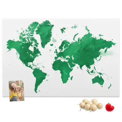 Tablica korkowa ozdobna Zielona mapa świata