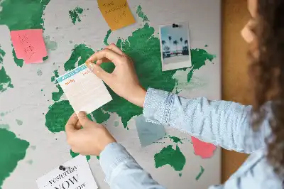 Tablica korkowa ozdobna Zielona mapa świata