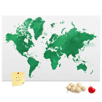 Tablica korkowa ozdobna Zielona mapa świata