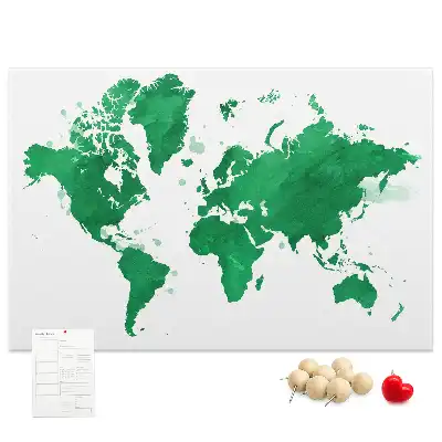 Tablica korkowa ozdobna Zielona mapa świata