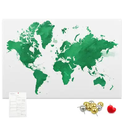 Tablica korkowa ozdobna Zielona mapa świata