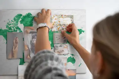 Tablica korkowa ozdobna Zielona mapa świata