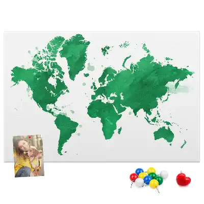 Tablica korkowa ozdobna Zielona mapa świata