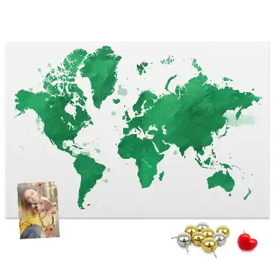 Tablica korkowa ozdobna Zielona mapa świata